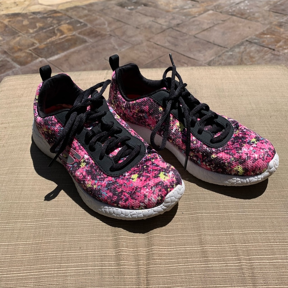 Skechers Lite Wt Memory Foam Pink Tennis Shoes